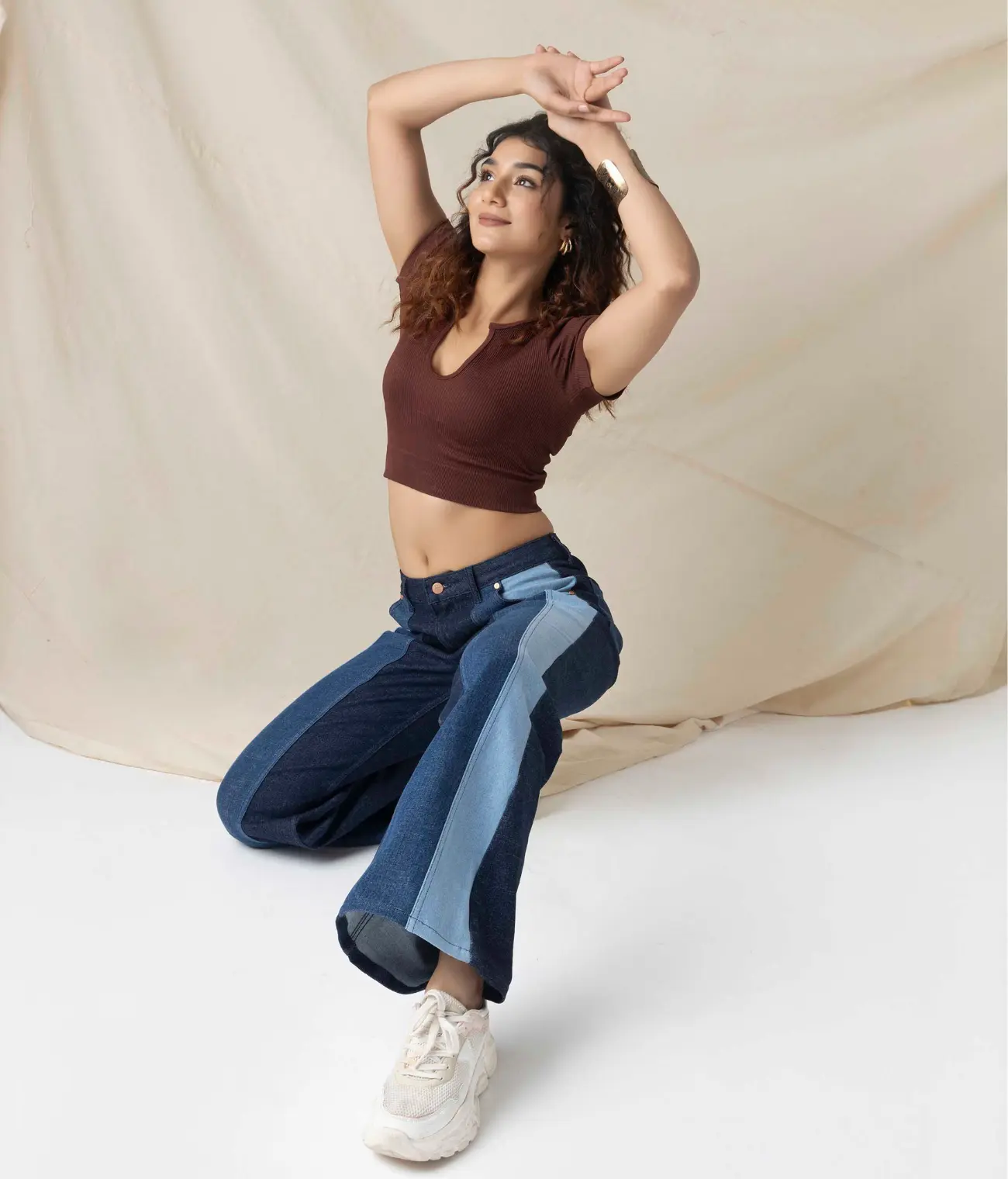 Flare Panel Block Jeans