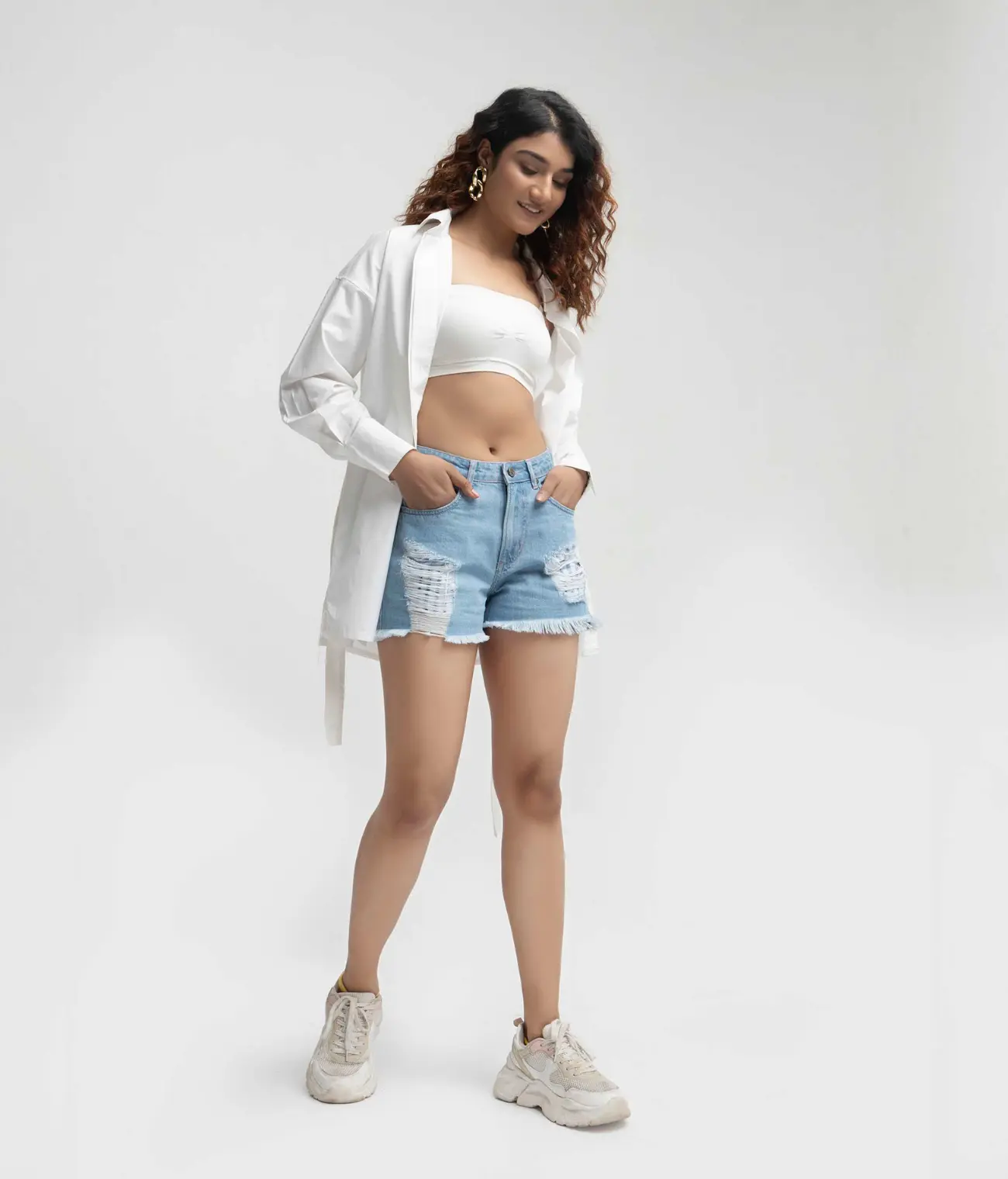 Denim Distress Short