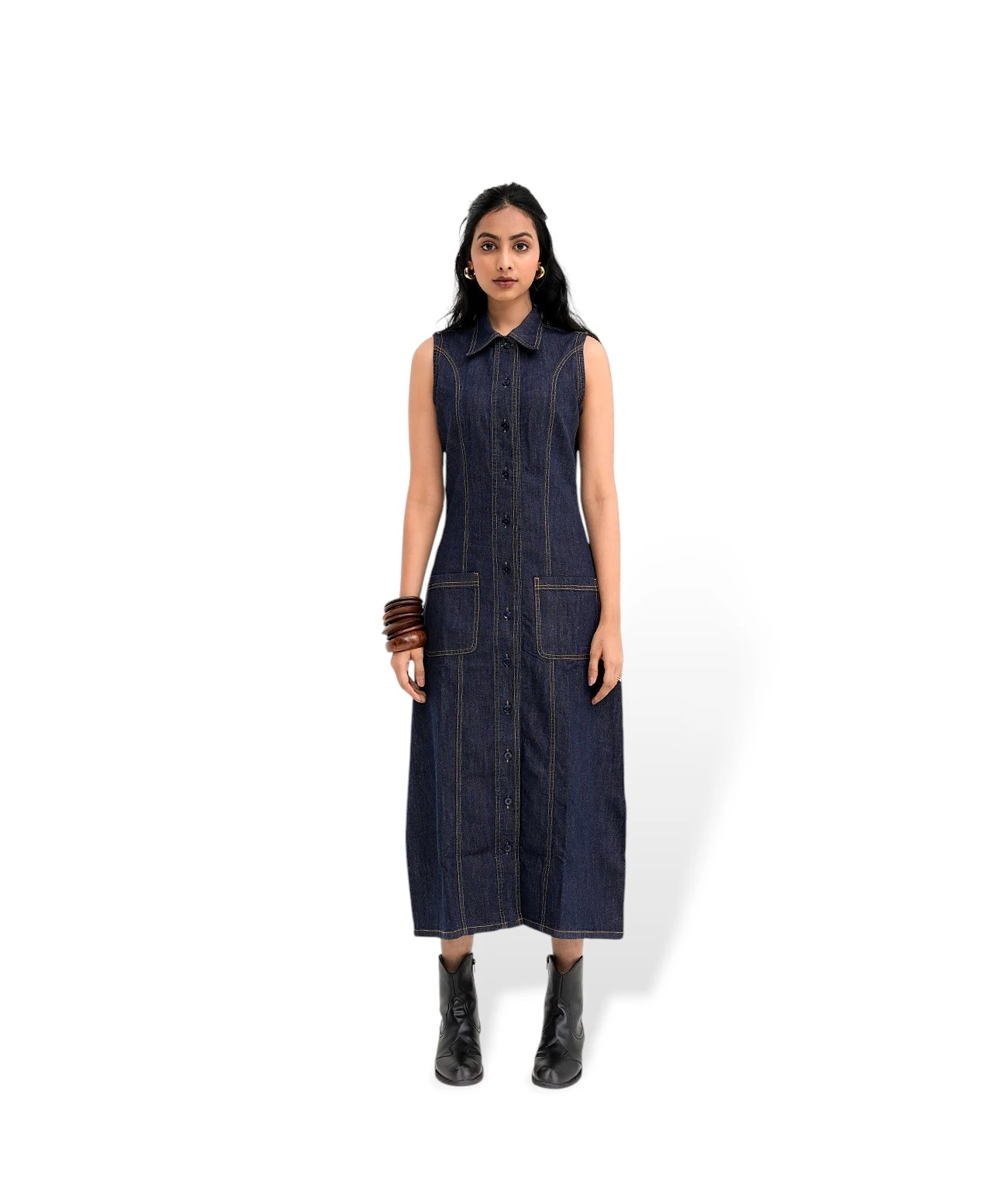 90s Denim Long Dress