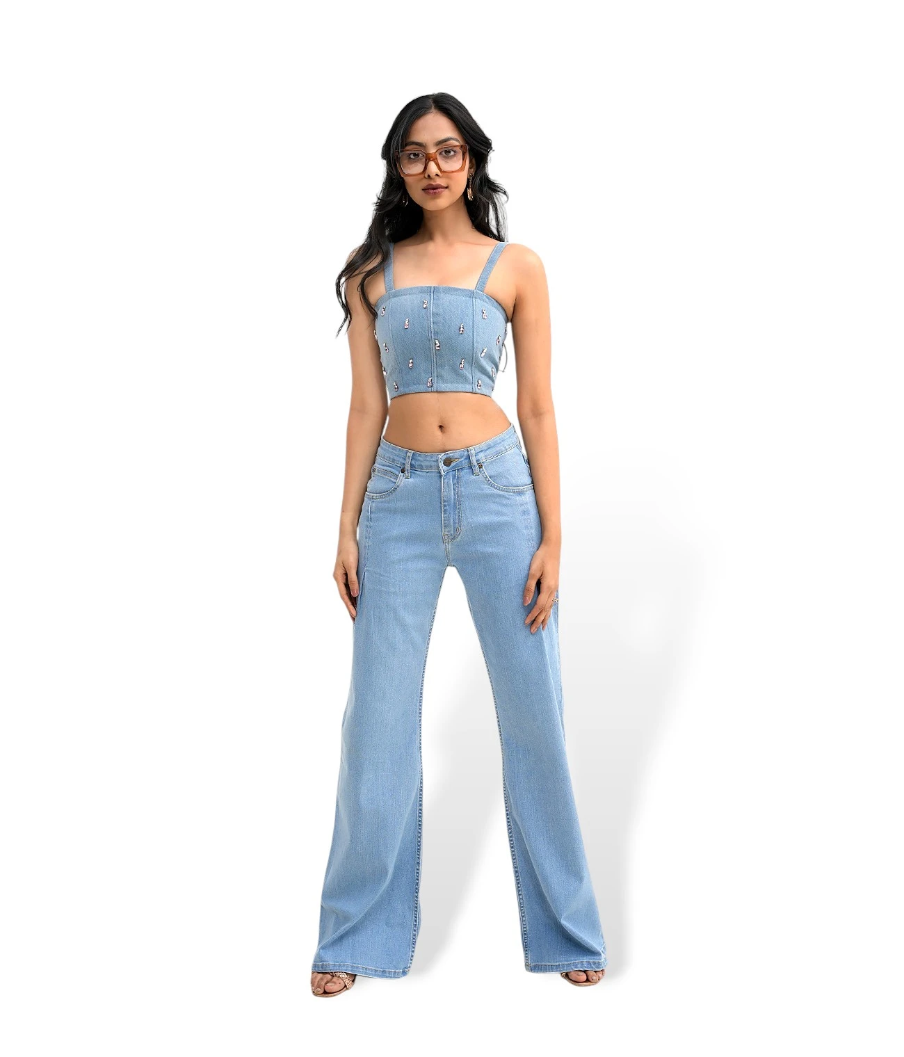 Light Blue denim Flare Jeans