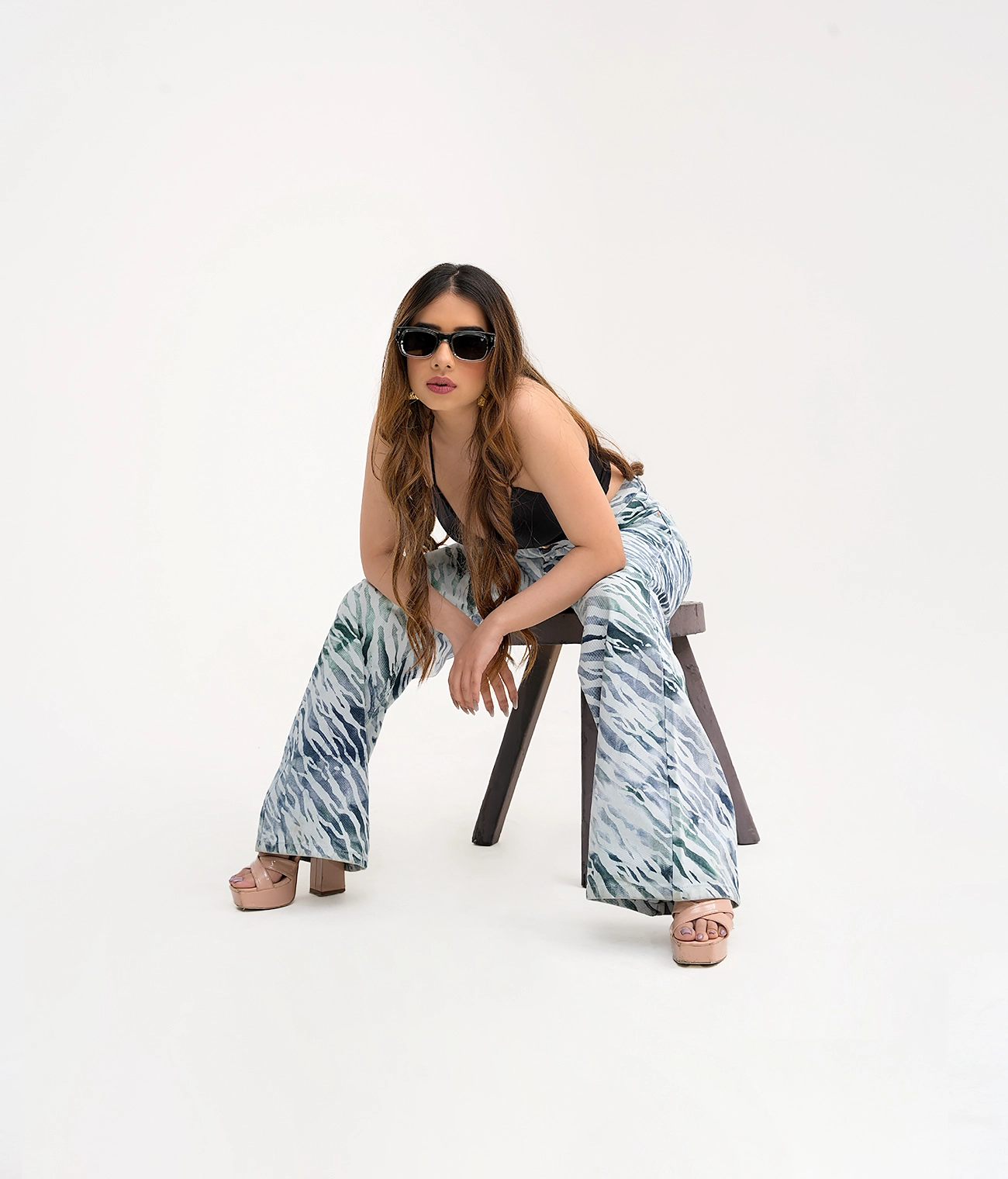 Zebra Print Wide leg jeans