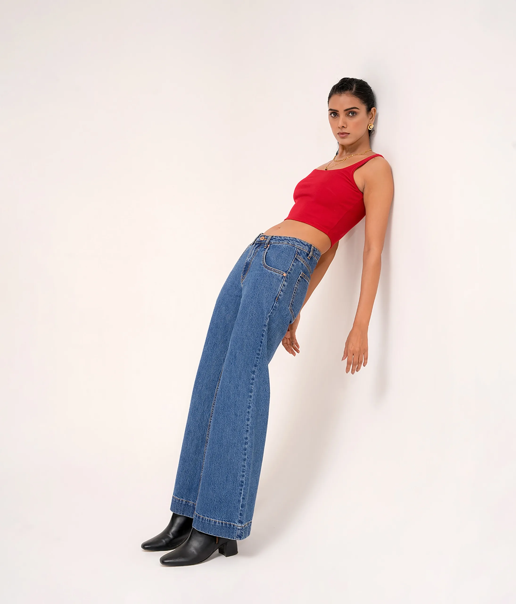 Midnight Retro Denim Flare Jeans
