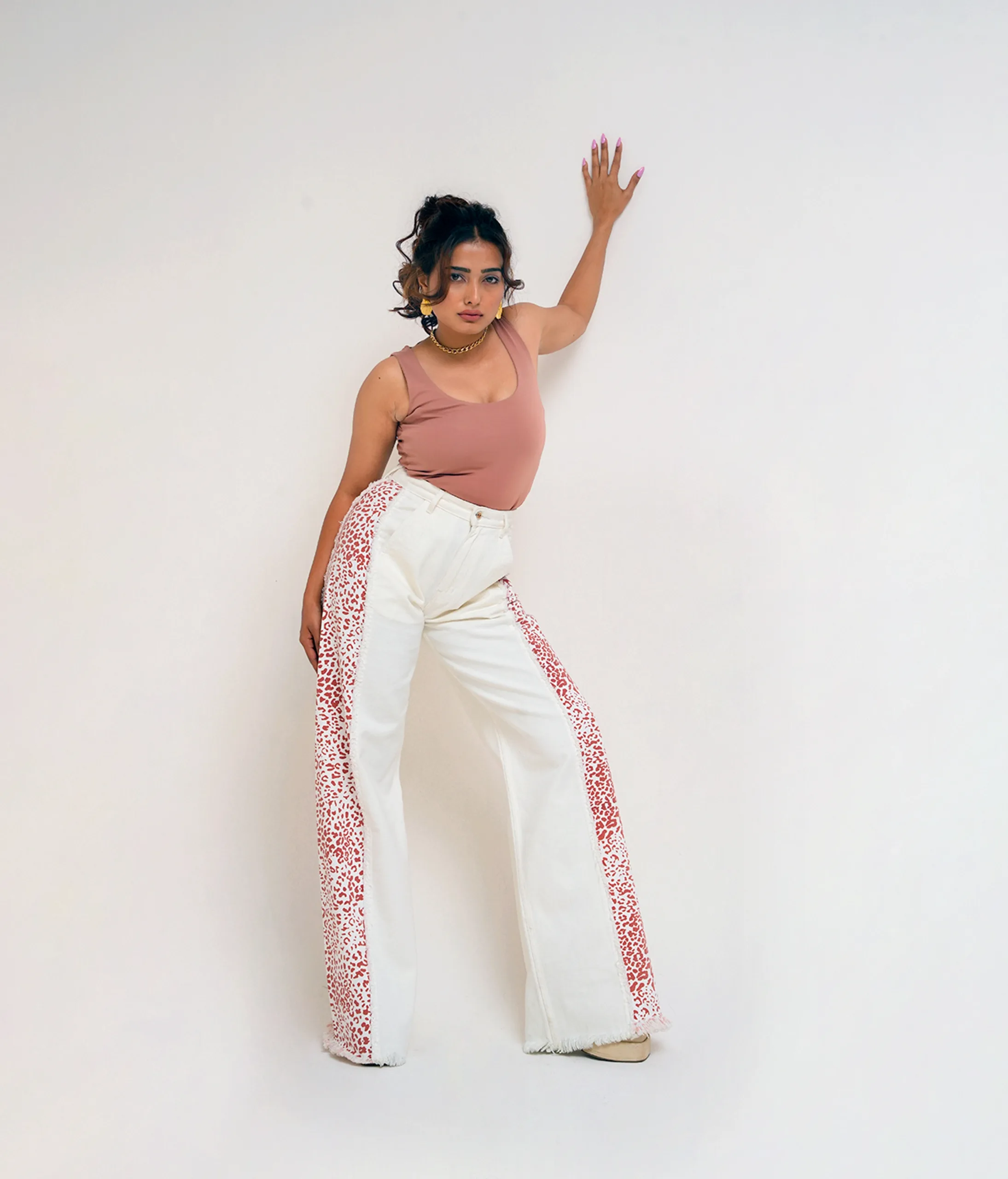Off White Wild Side Wide-Leg Panel Jeans
